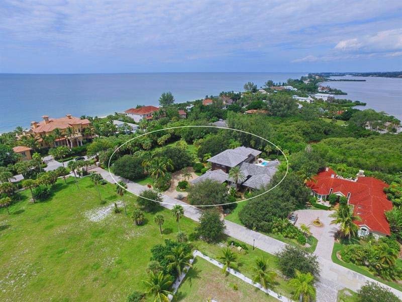 Aerial View of Luxury Home near the Gulf of Mexico